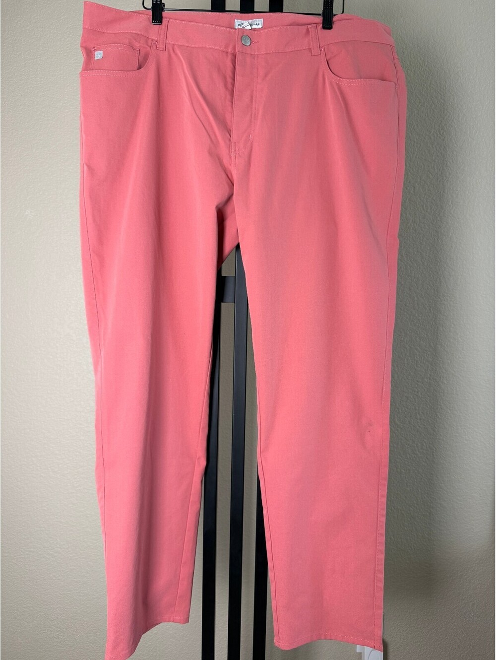 Peter Millar Coral Salmon Flat Front Performance Golf Trouser Pants 42/34
